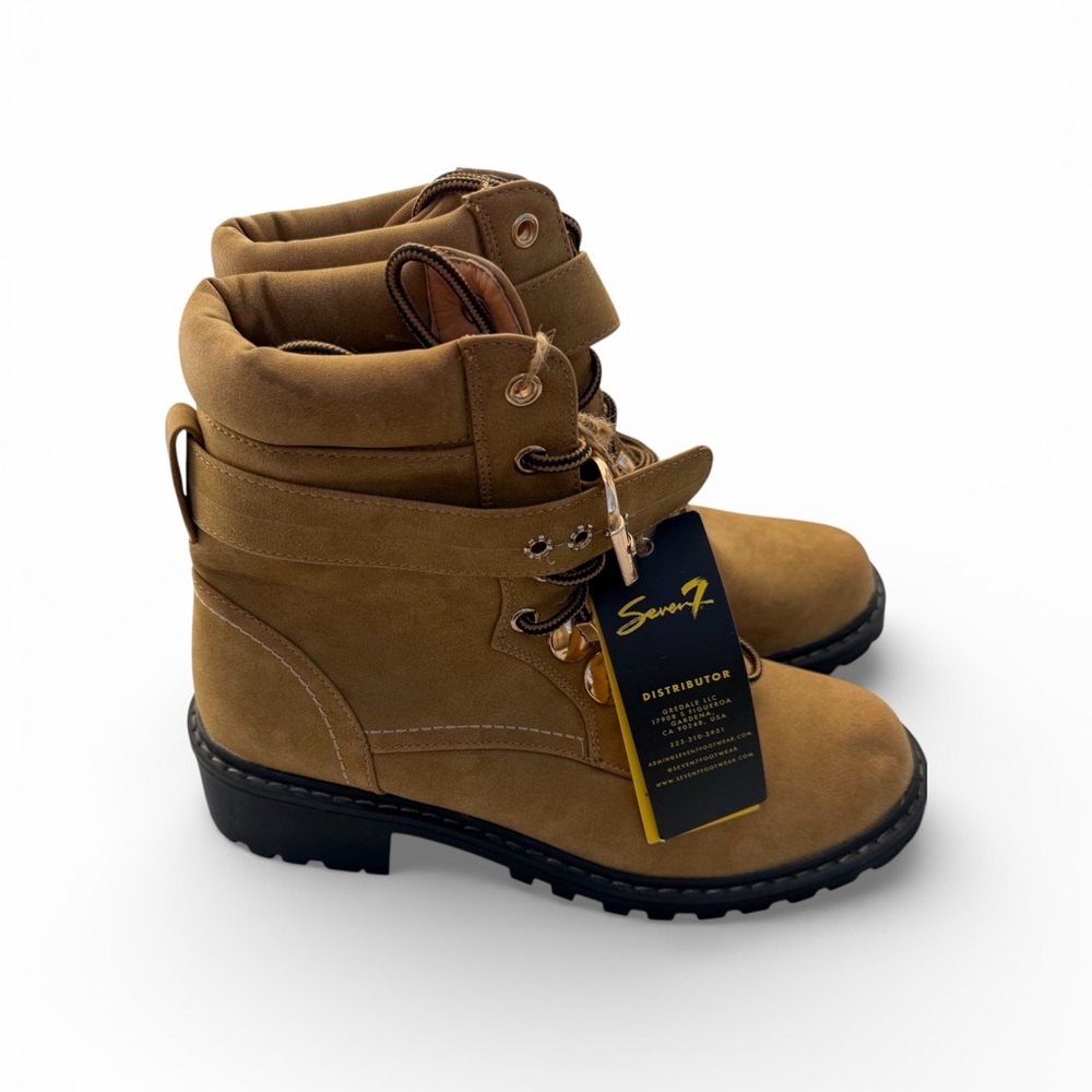 Seven7 Women's Brown Combat Boots